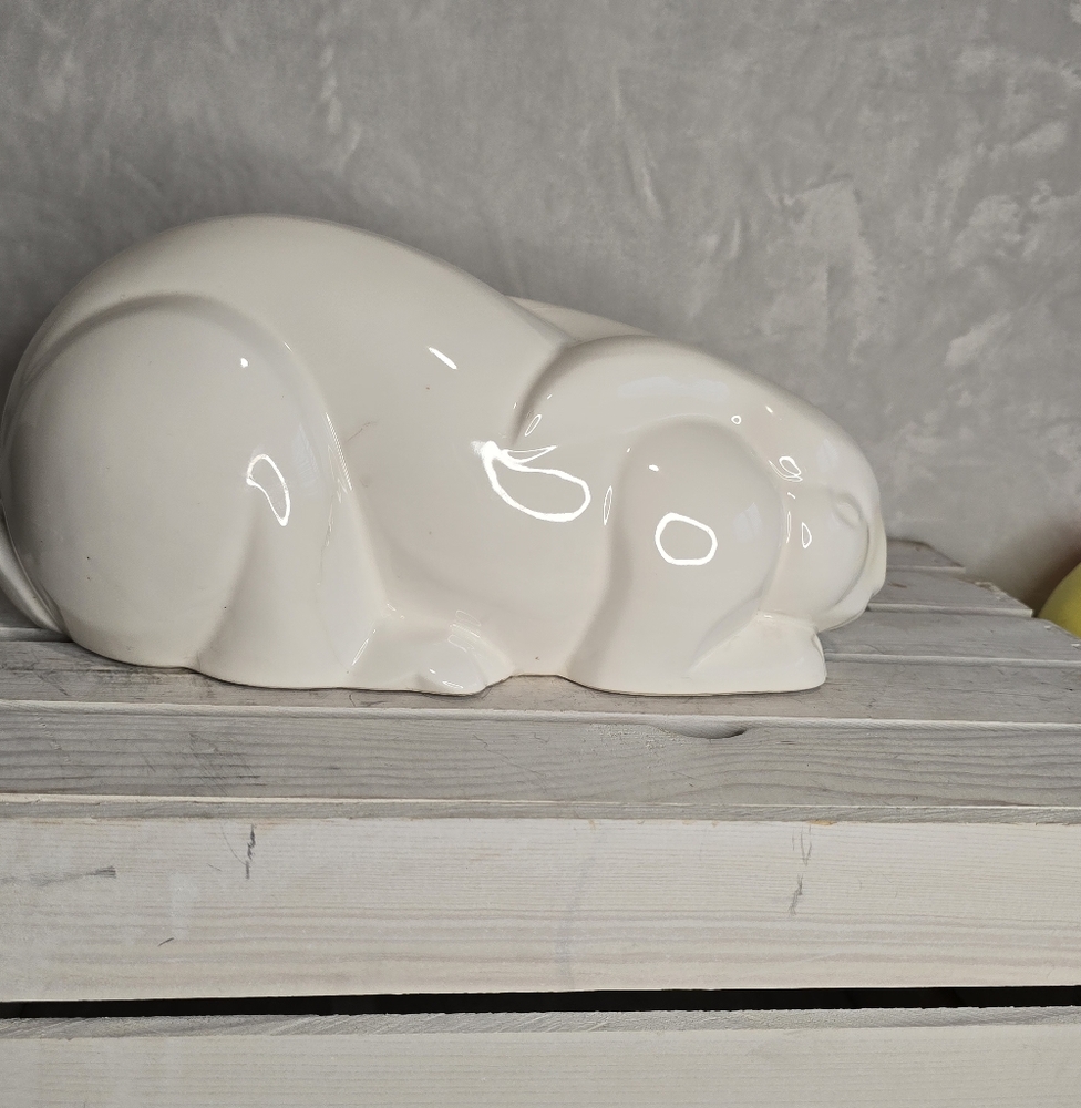 1980s Mikasa Art Deco Revival White Porcelain Bunny Rabbit ceramic Japan Easter